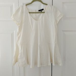 ASOS cream peplum top NWOT